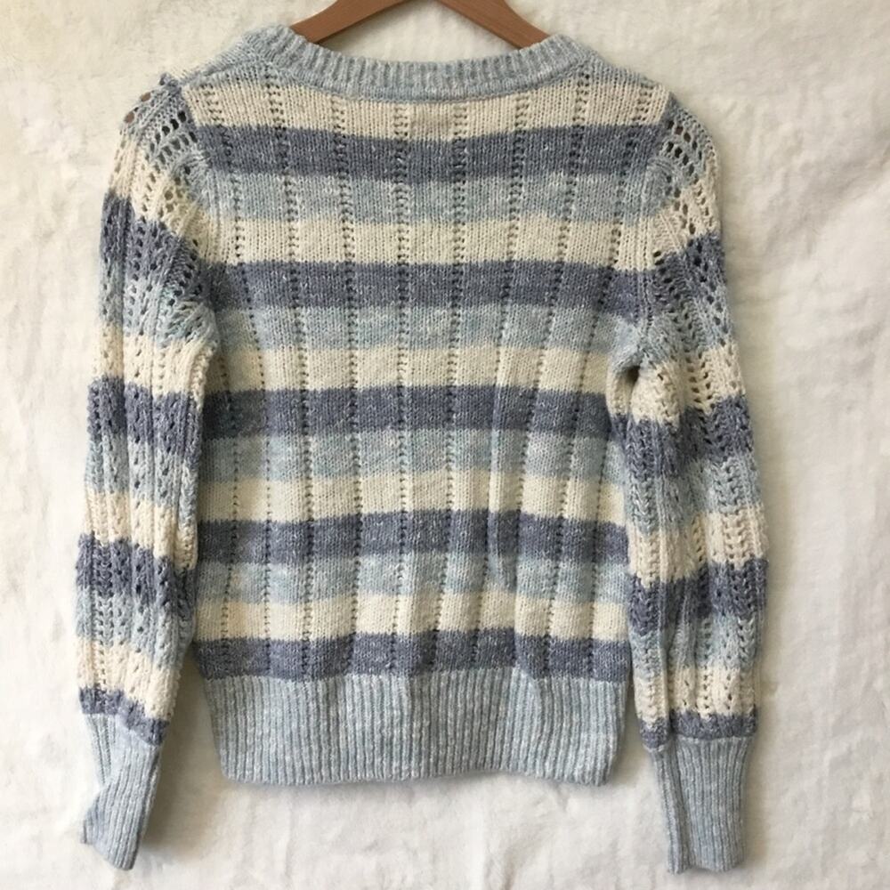 GAP Blue and White Striped Knit Sweater Top - Picture 6 of 15